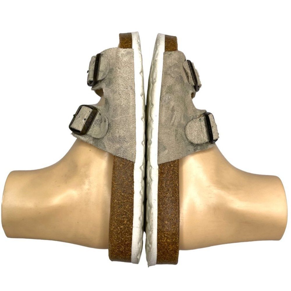 Biostep Women's Double Adjust Buckle Beige Leather Slide Sandal Size 7.5 M - Picture 6 of 12